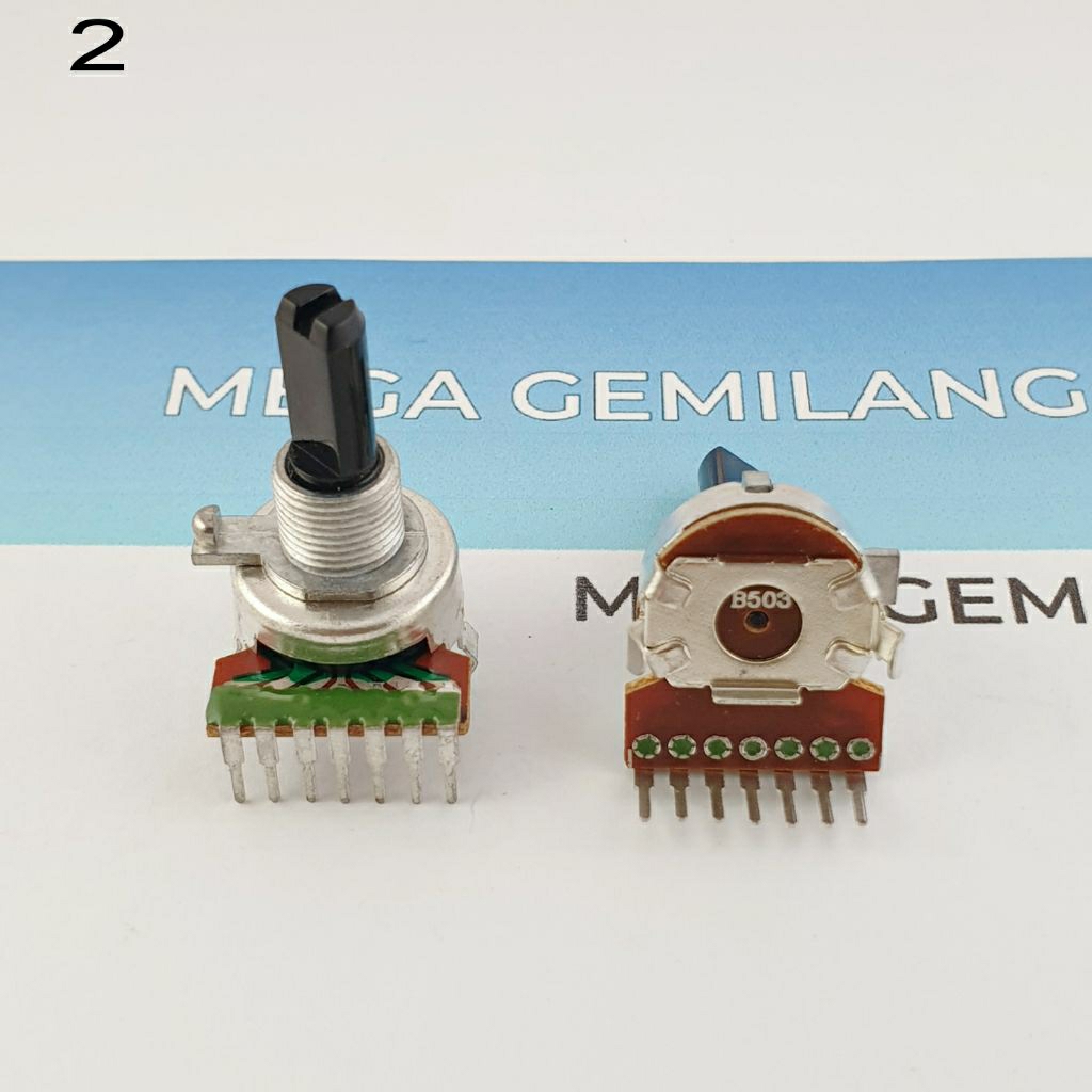 Potensio 7 pin tekuk pake drat Potensio Polytron 7 kaki stereo B503 atau 50K