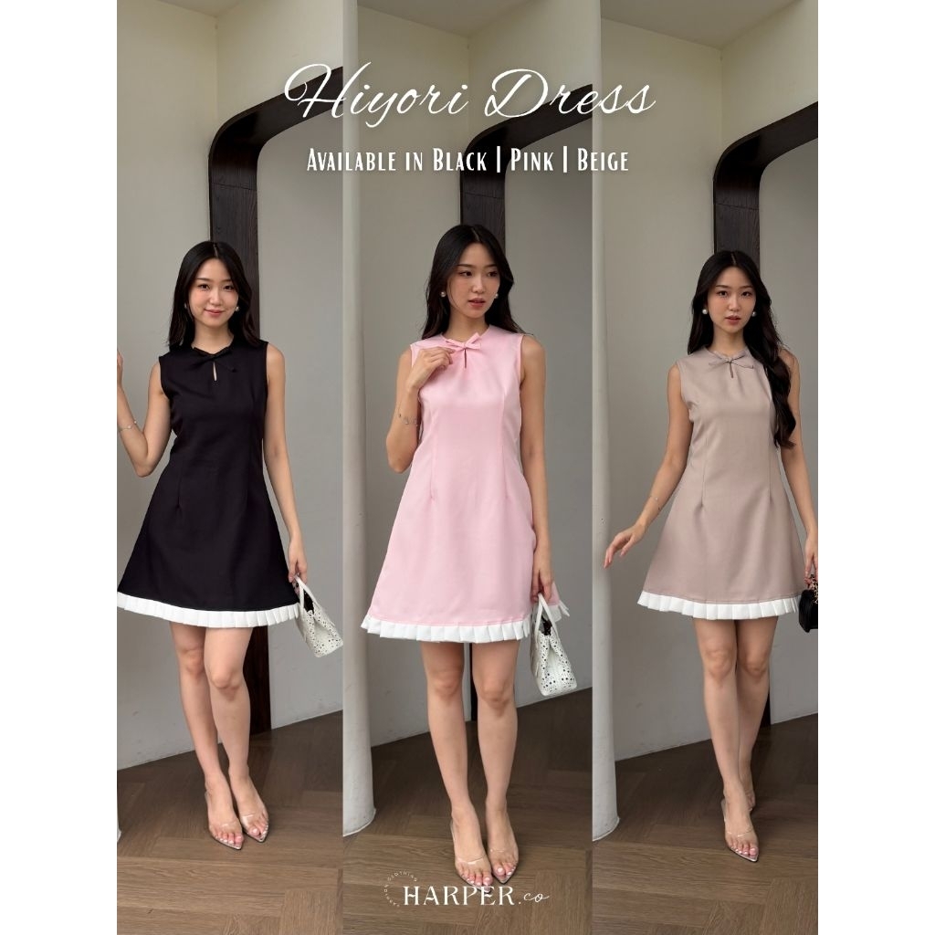 [Harper] Hiyori Dress - Korean dress - midi dress first date - Belt Adjustable