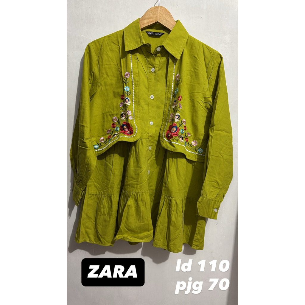 PRELOVED LIKE NEW KEMEJA BORDIR ZARA