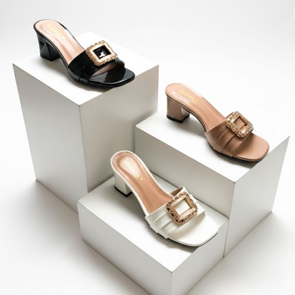 LAKSANA - Leia Sandal Heels Wanita Hak 5cm - Sandal Heels - Heels Wanita
