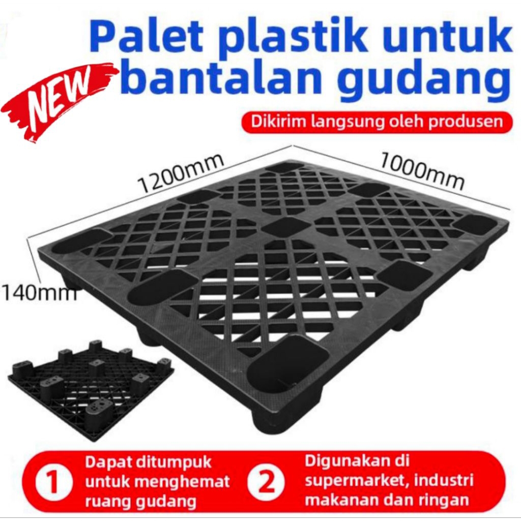 pallet plastik baru type kaki-kaki palet plastik