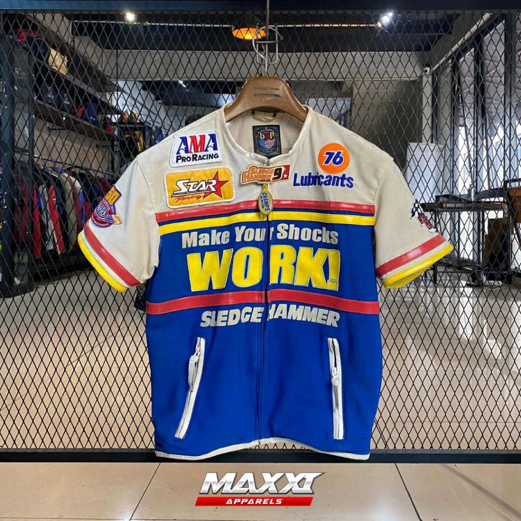 Jaket Motor Yellow Corn | Lubricants 76 Blue short slevee | BB (59kg-63kg) | Original Yellow Corn Ja