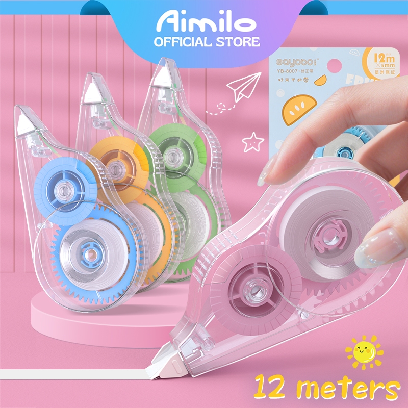 [READY] Aimilo Pita Koreksi 12m Correction Tape Halus Untuk Digunakan Cakupan Yang Mulus Alat Tulis