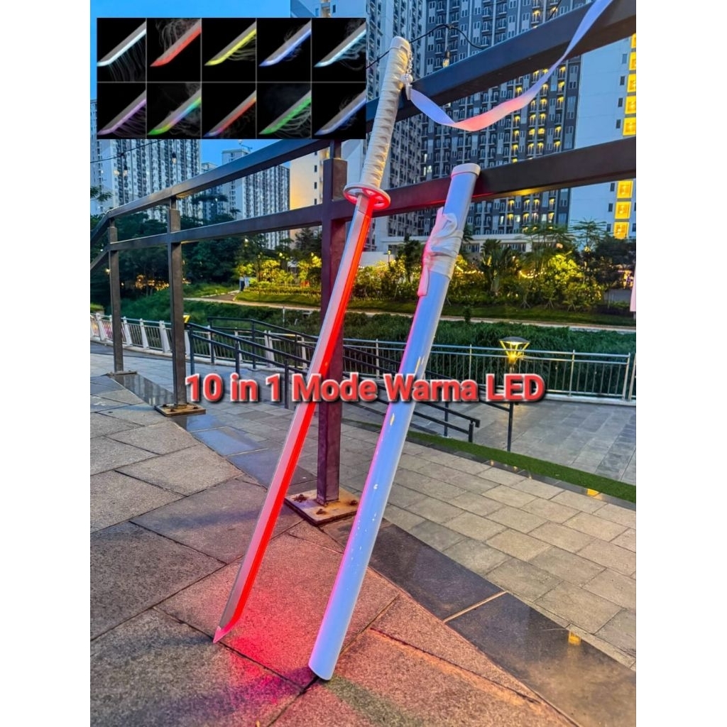Pedang Cosplay LED kayu + akrilik 103 cm samurai katana bleach ichigo Katana LED Pixel Lightsaber