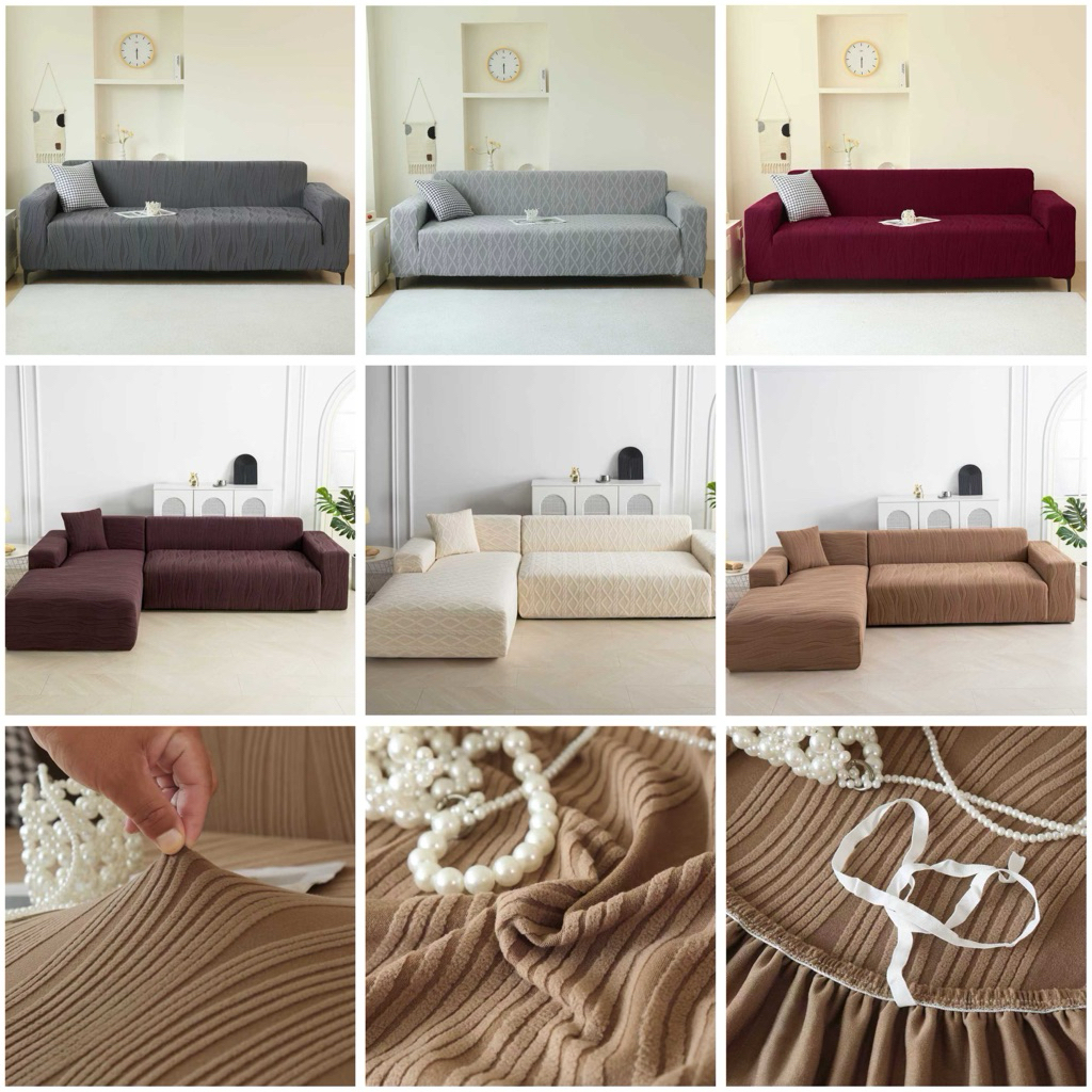 Sarung Sofa Tangan Bludru Tebal / Cover Sofa Tangan Bluduru Elastis