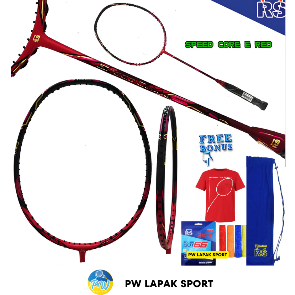RS Speed Core Red – Raket Badminton Original RAKET RS SPEED CORE RAKET BADMINTON ORIGINAL