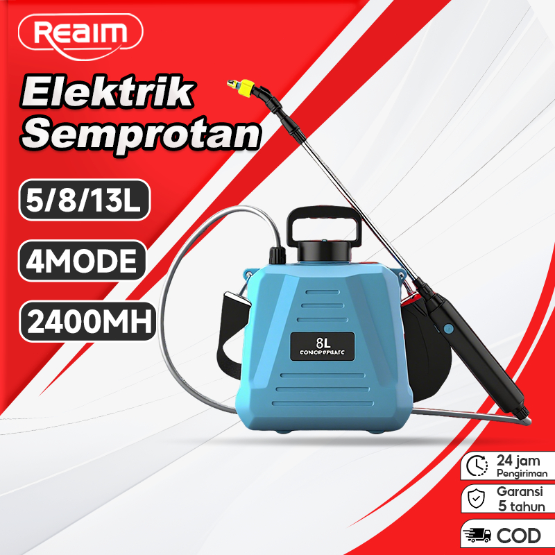 REAIM 5/8/13 Liter Semprotan Elektrik Sprayer Shoulder Type Semprot Cuci Mobil Semprotan Tanaman Tan