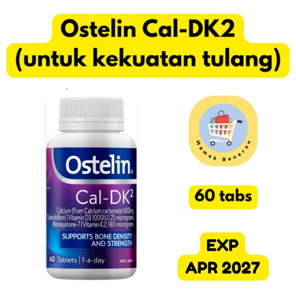 Ostelin Cal DK2 Vitamin Calcium D3 K2 Supplement isi 60 tabs / suplemen tulang bone