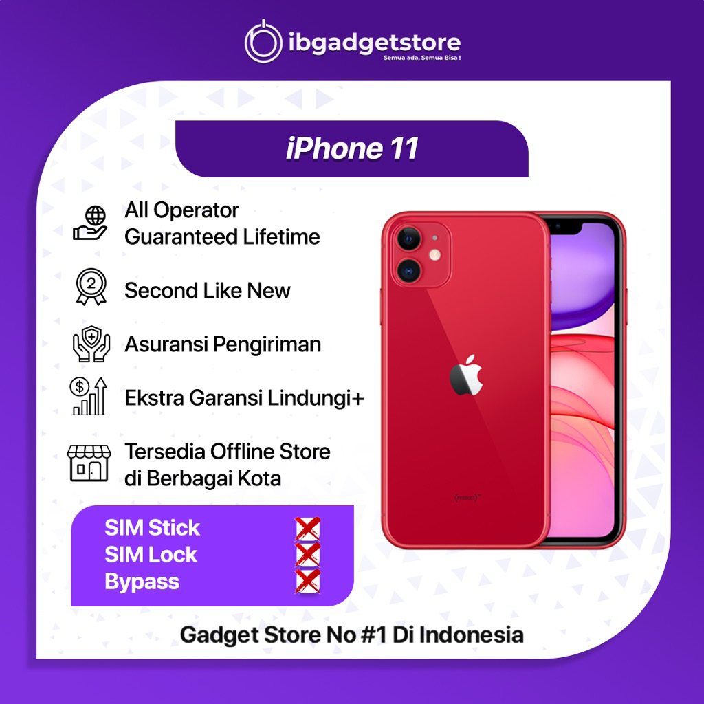 Ip 11 64gb/128gb/256gb Secondhand Like New Original Bergaransi