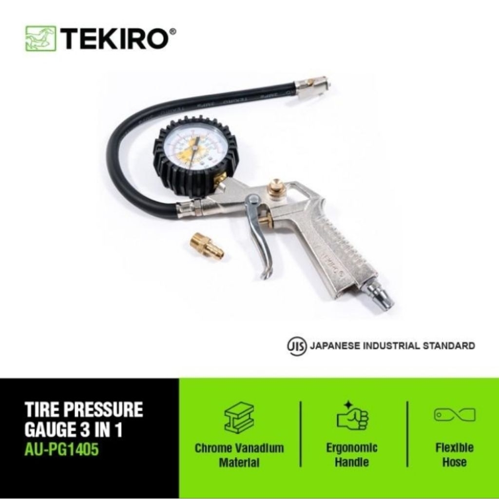 Tekiro tire pressure gauge 3 in 1 - Tire inflator