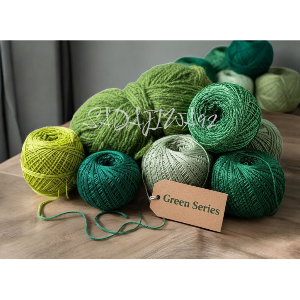 BENANG RAJUT POLY KILAP PILIH WARNA SERI HIJAU / BENANG RAJUT POLYESTER / BENANG RAJUT / RAJUT / BEN