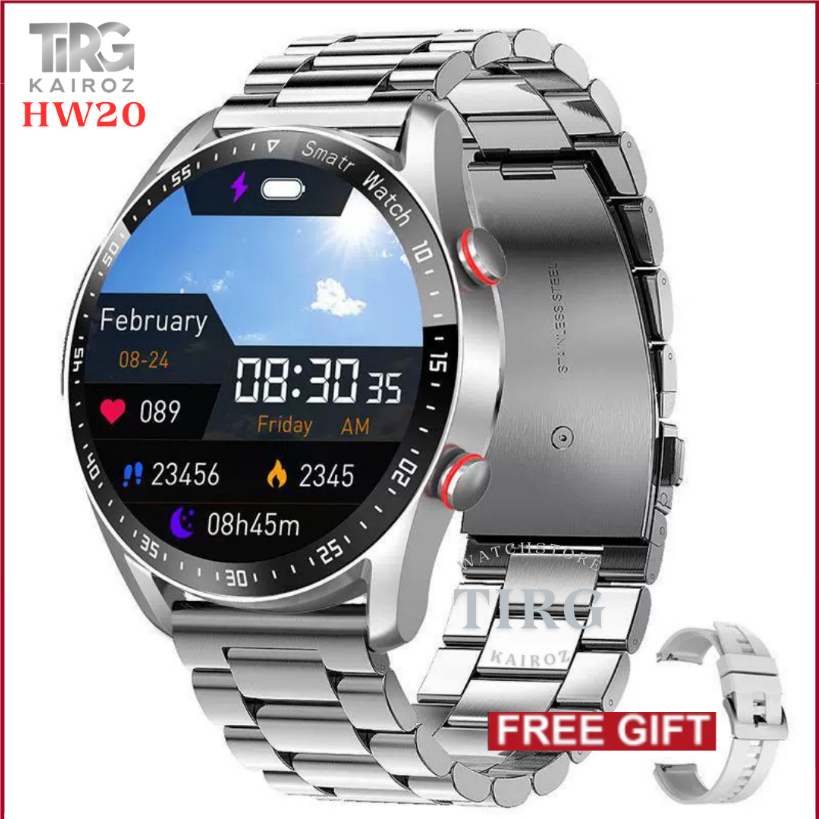 TIRG Smartwatch HW20 Full Touch Monitor Kesehatan Detak Jantung, Langkah, Kalori, Tahan Air IP67