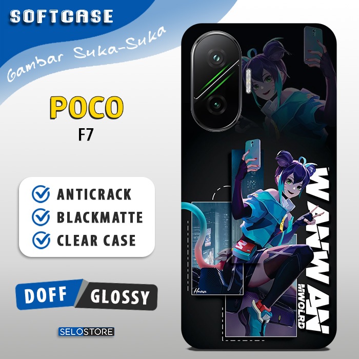 Softcase Poco F7 Custom Gambar Bebas Bisa Foto Case Wanwan Mobile Legend Hero