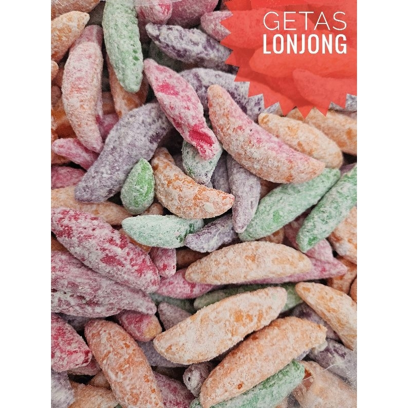 widaran gula salju warna warni Getas widaran Lonjong Getas Donat Jajanan Legendaris 90g-1kg