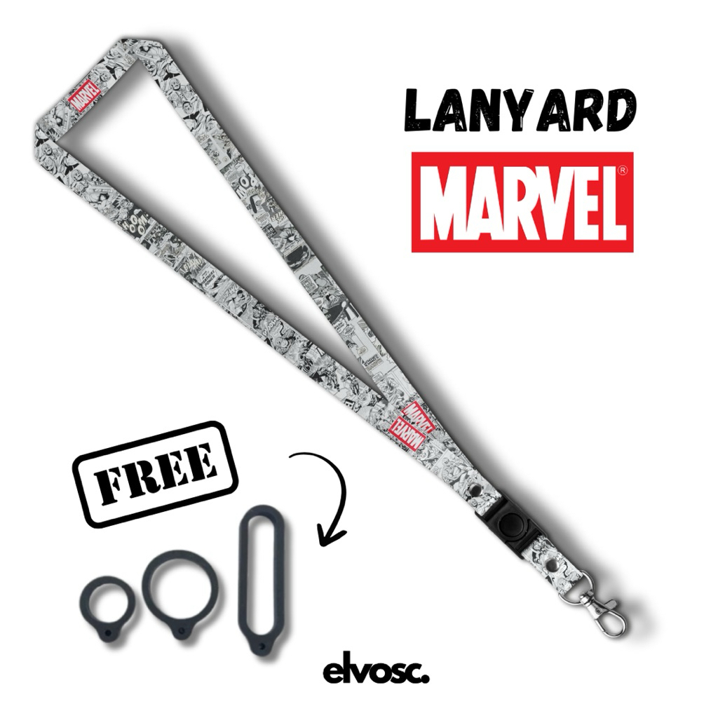 Lanyard Marvel Gantungan ID Card Kunci HP Lanyard Kualitas Premium