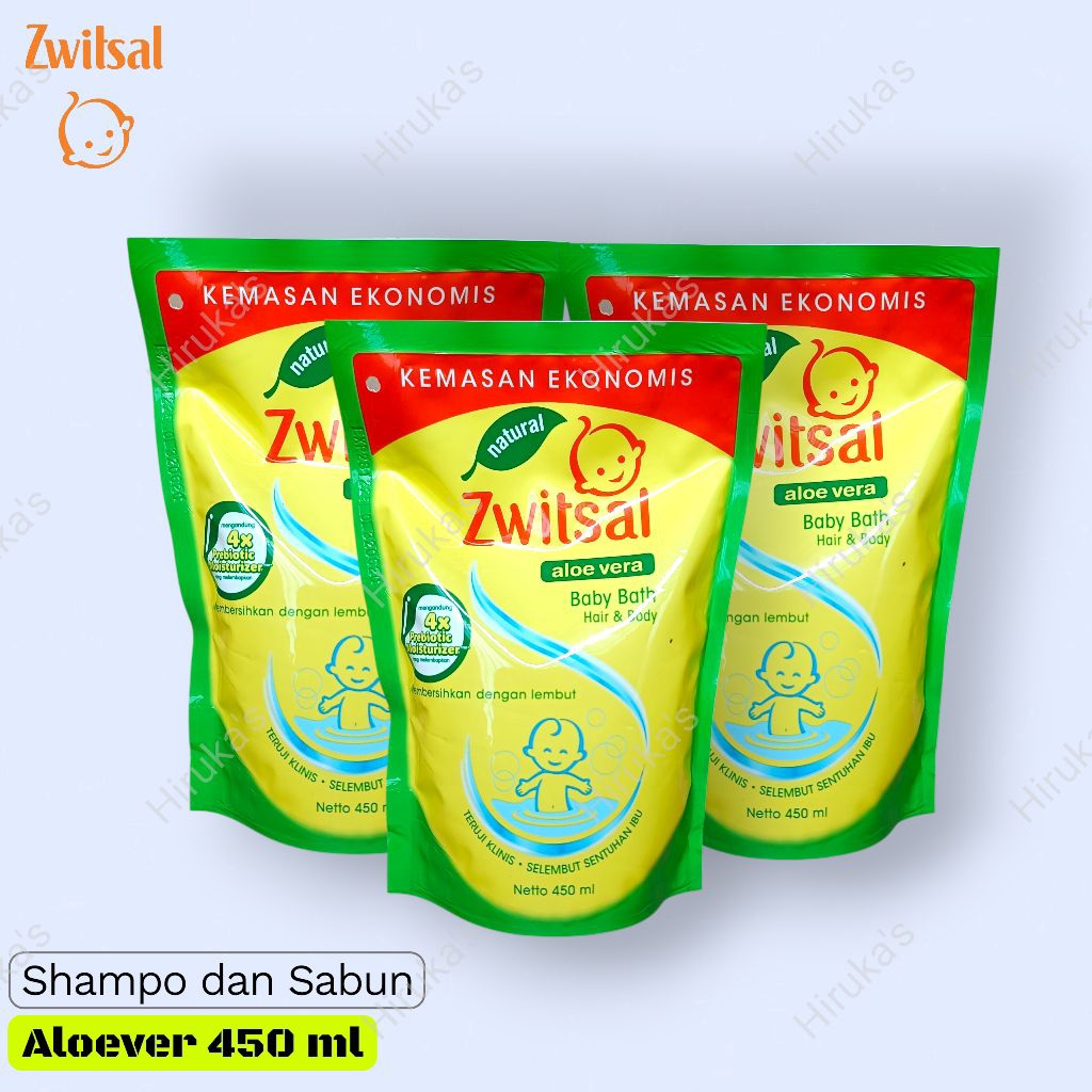 Zwitsal Sabun Dan Shampo 400ml Aloevera (Refill) /Shampo Bayi/Sabun Bayi.