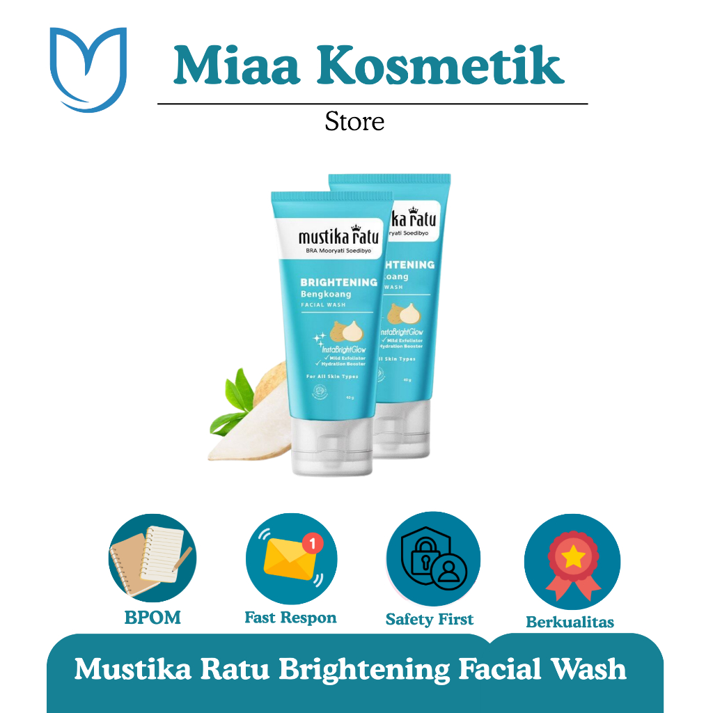 Mustika Ratu Brightening Facial Wash-Sabun Wajah Pencerah, Angkat Sisa Makeup & Kotoran
