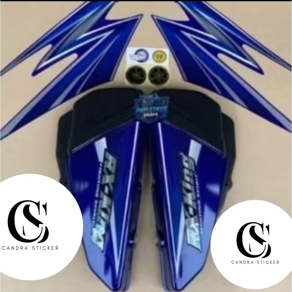 COVER BOX RX KING WARNA BIRU FULLSET STRIPING TAHUN 2003 TEPONG AKI RX KING BIRU BOX AKI RX KING