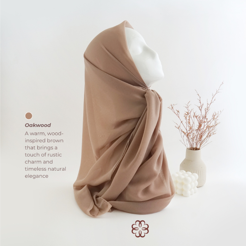BYNA SCARVES - HIJAB PARIS WARNA OAKWOOD COKLAT MUDA HIJAB PARIS JAPAN PREMIUM PARIS JEPANG PARIS TE
