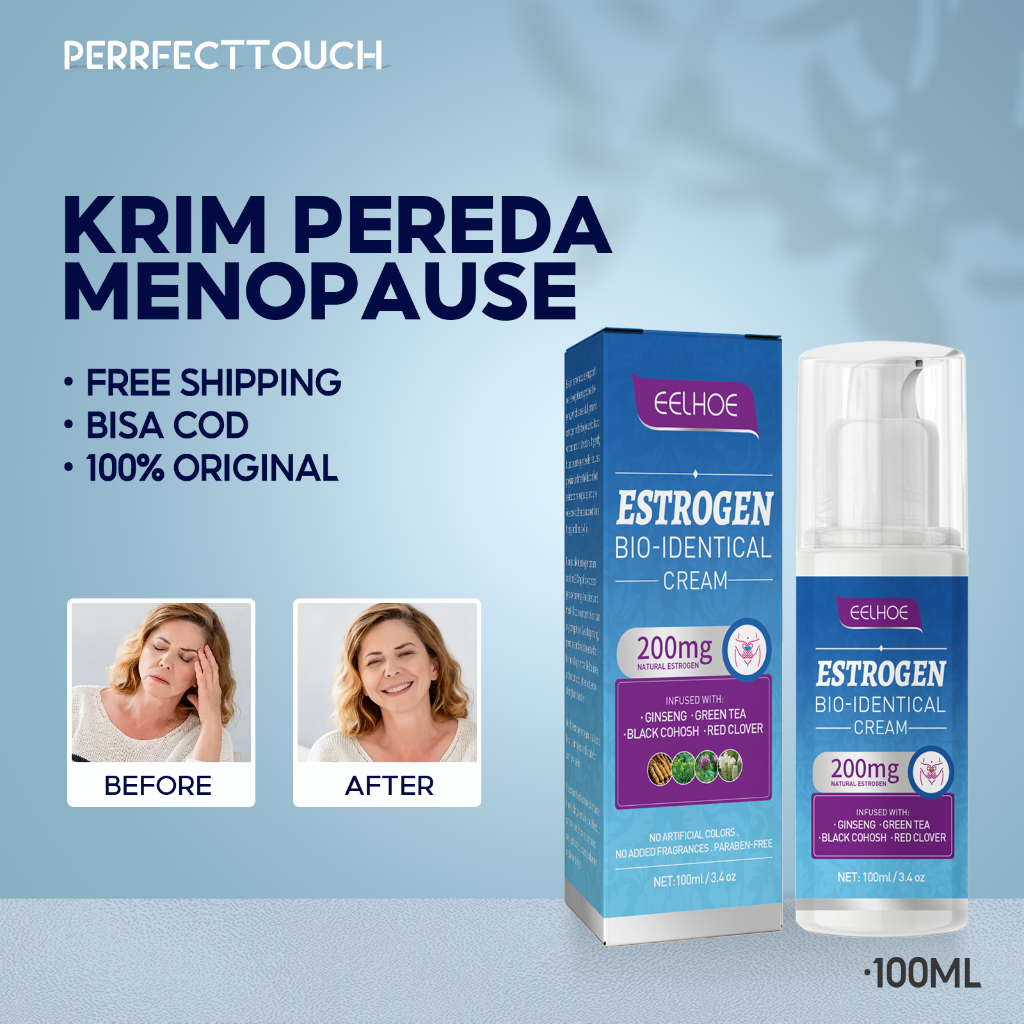 EELHOE Krim Pereda Menopause Untuk Wanita 100ml Estrogen Bio-Identical Cream Keringat Malam Kelelaha