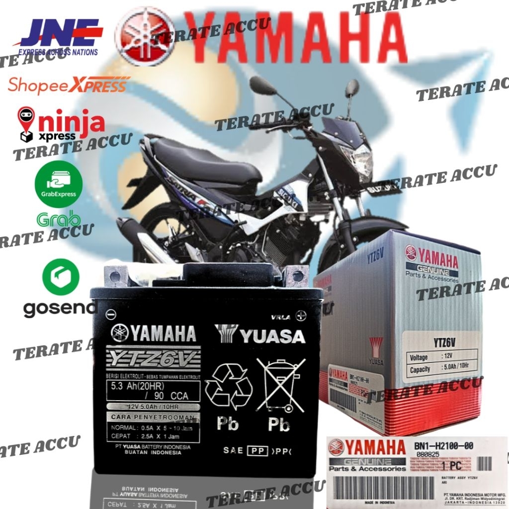 Aki Motor Yamaha Yuasa Original YTZ6V Satria Fu 150 , GSX R150 , GSX S150