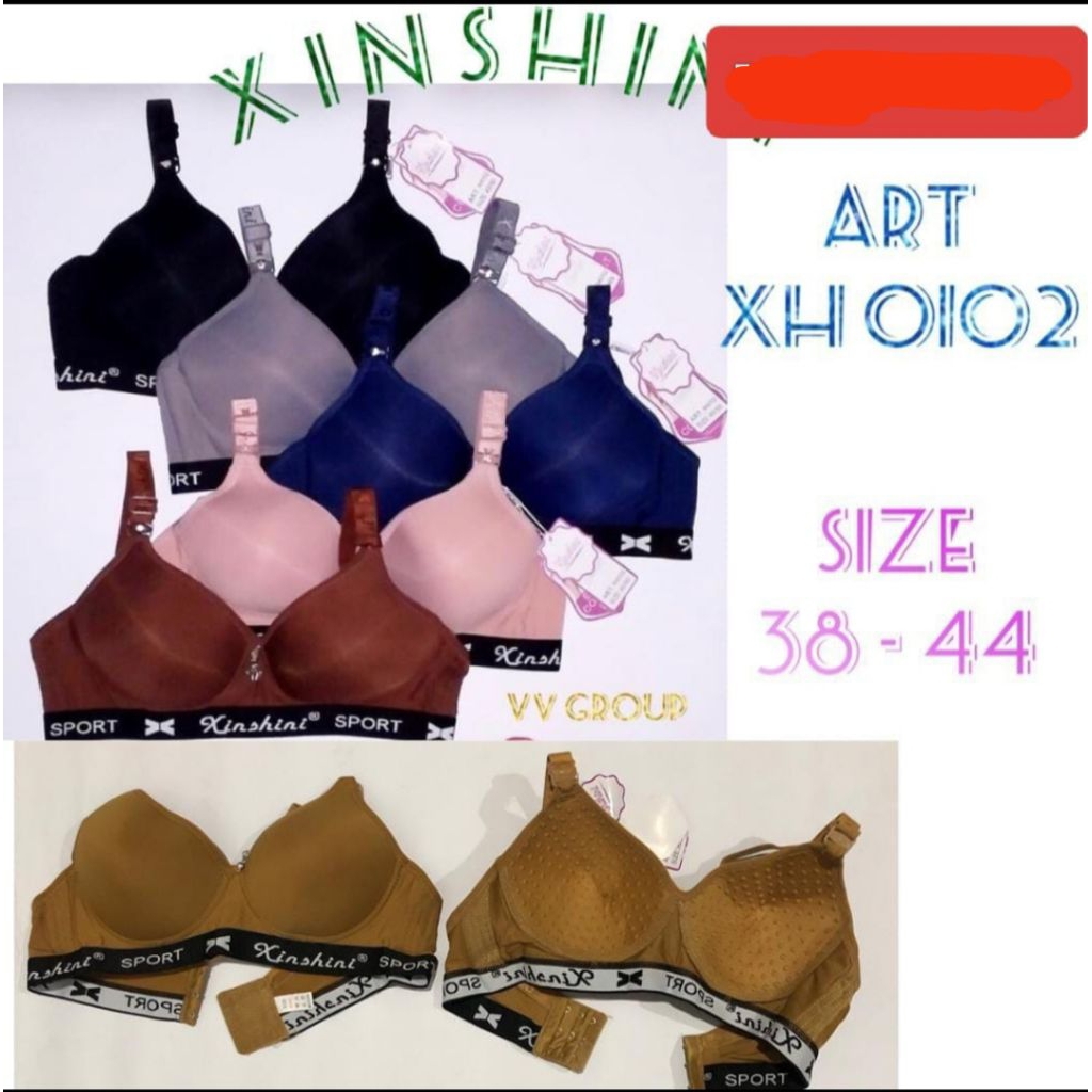 BH BRA Sport IMPORT TANPA KAWAT KAIT 3 CUP B NO 38-44 CUP BINTIK ADEM MELAR PAKAI BUSA MELAR ELASTIS