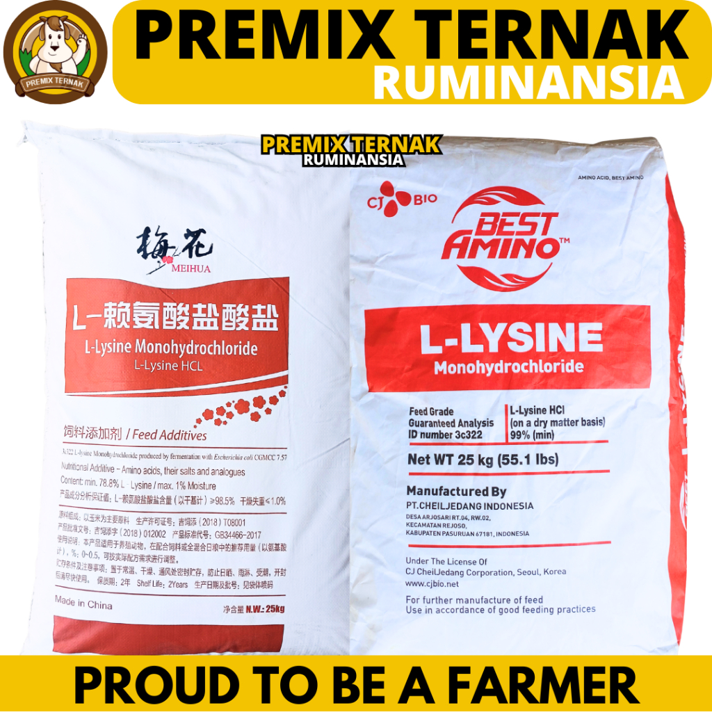 LYSINE 1 KG - Suplemen Hewan Asam Amino Lysin Penggemuk Kucing Anjing Udang Ikan Sapi Ayam Bebek Puy
