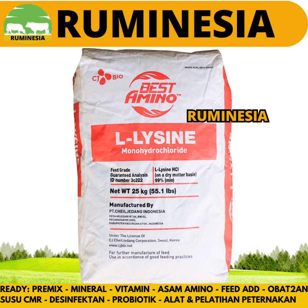 LYSINE 25 KG 1 SAK BESTAMINO CHEIL JEDANG - Suplemen Hewan Asam Amino Ternak Unggas Ruminansia Babi