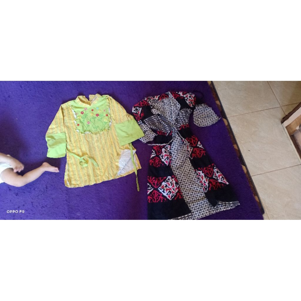 hibah ganti pack, 2 dress gamis dan atasan 4-6th