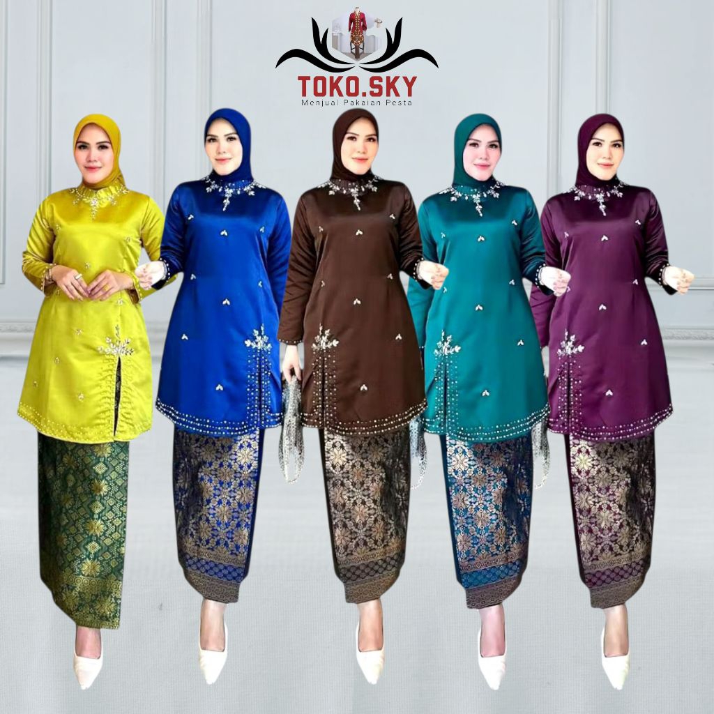 Toko Sky 2315  - Setelan Tunik Payet/Setelan Kebaya Kurung/Grosir_kebaya_tanah_abang