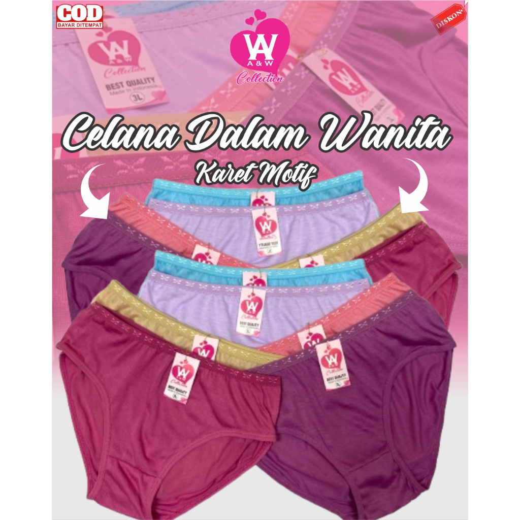 CELANA DALAM WANITA// ISI 3LUSIN CELANA DALAM//celana dalam pinggang motif// AW COLLECTION