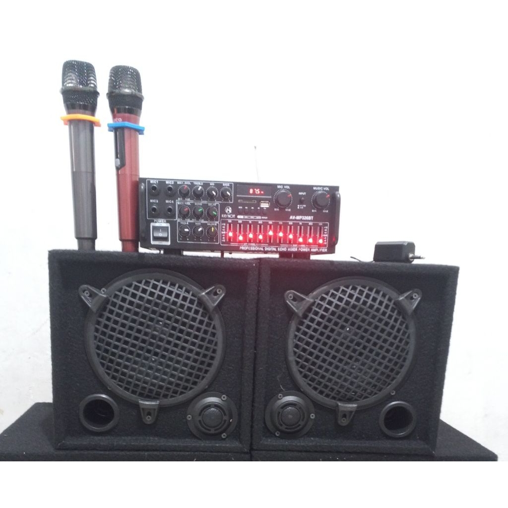 Paket lengkap sound system karaoke 8 in wireless