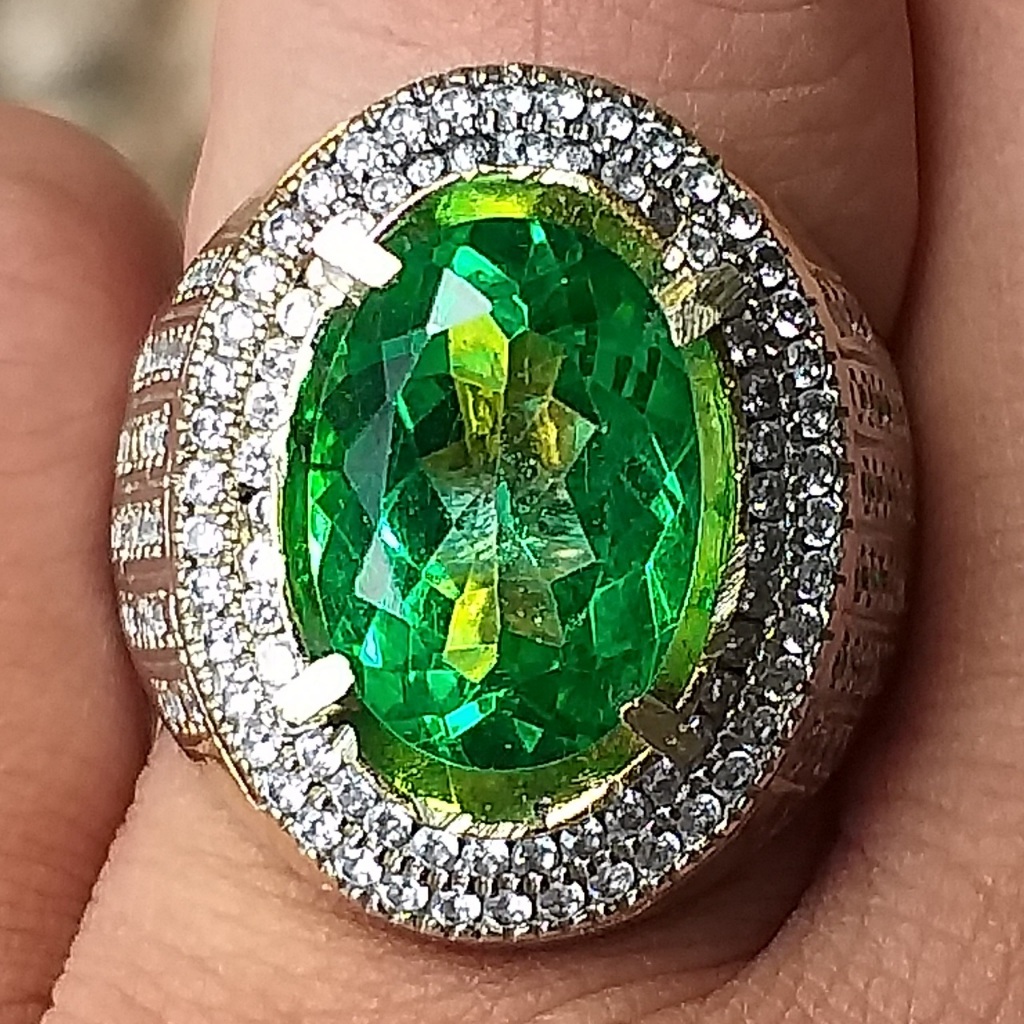 Cincin Green Topaz CO Memo JGL Natural & Murah
