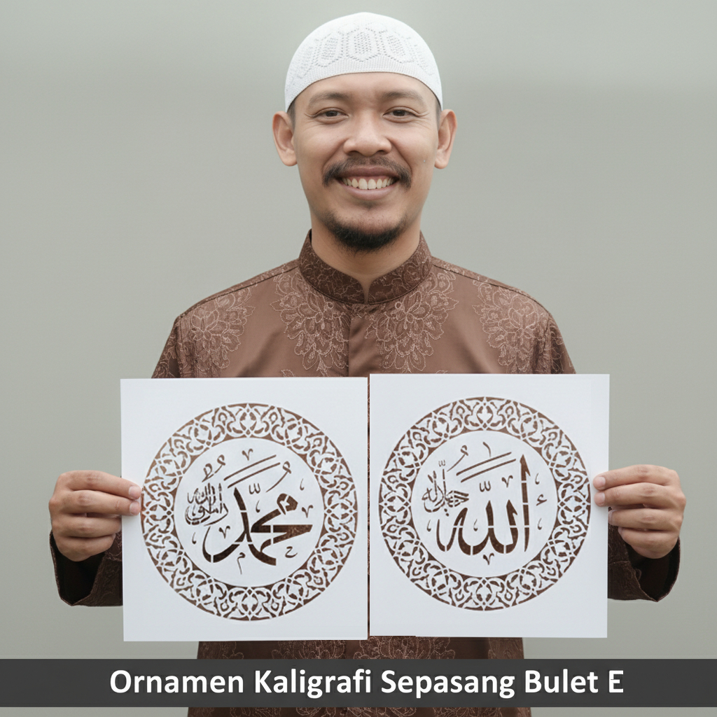 MAL STENSIL LAFADZ ALLAH DAN LAFADZ MUHAMMAD SEPASANG BORDER E