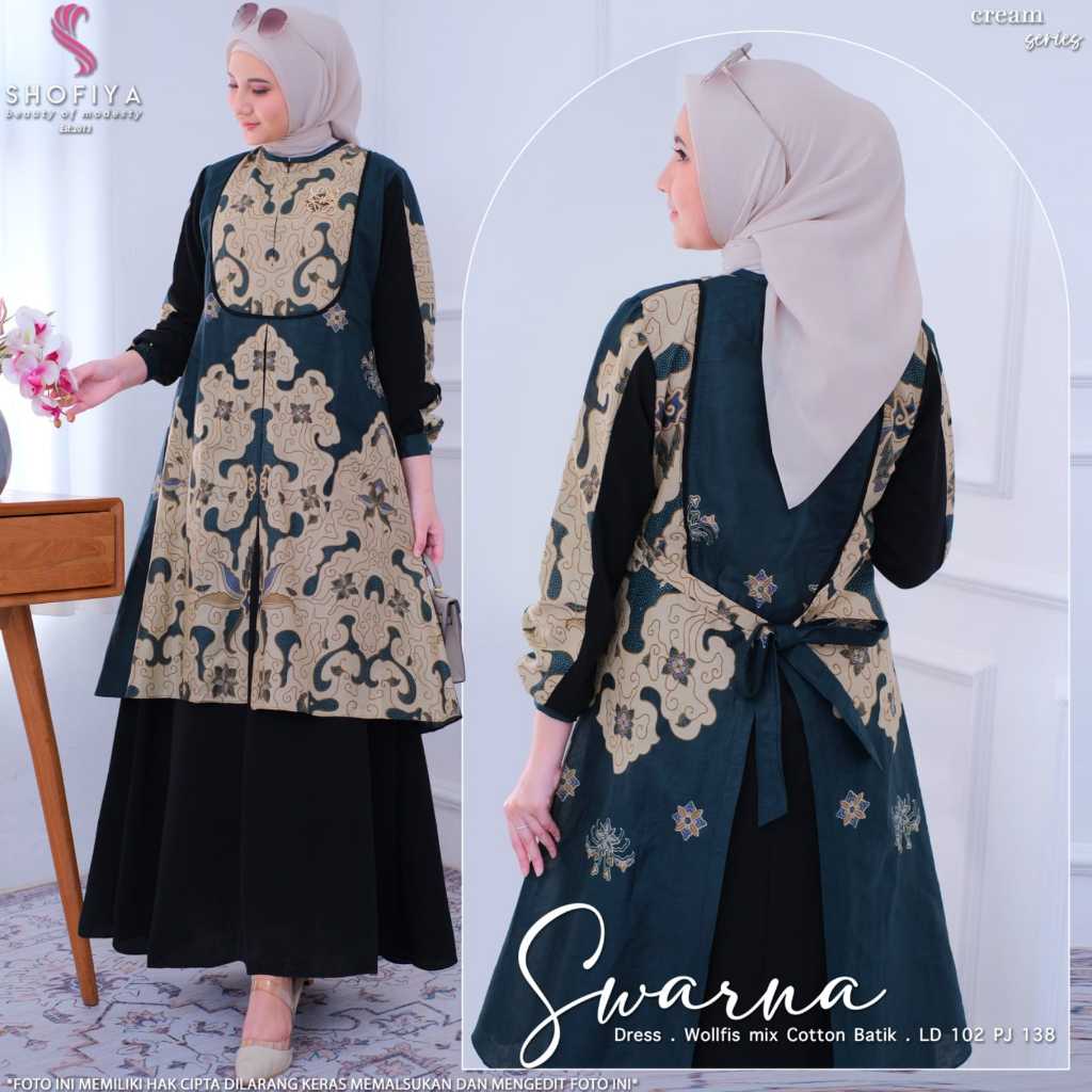 Swarna Dress Wollfis Mix Cotton Batik Original Shofiya