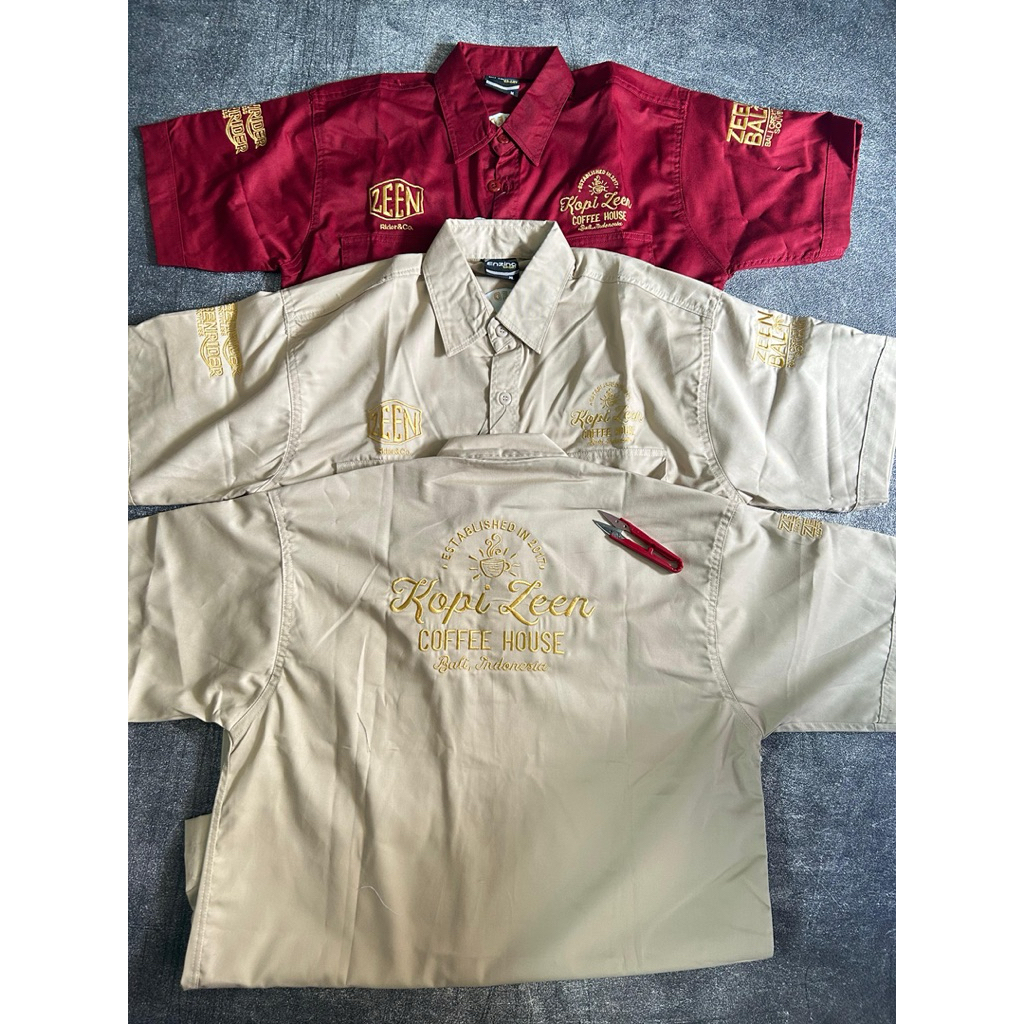 KEMEJA WORKSHIT CUSTOM BORDIR COMPUTER FREE DESIGN SUKA SUKA KEMEJA PDH PDL CUSTOM