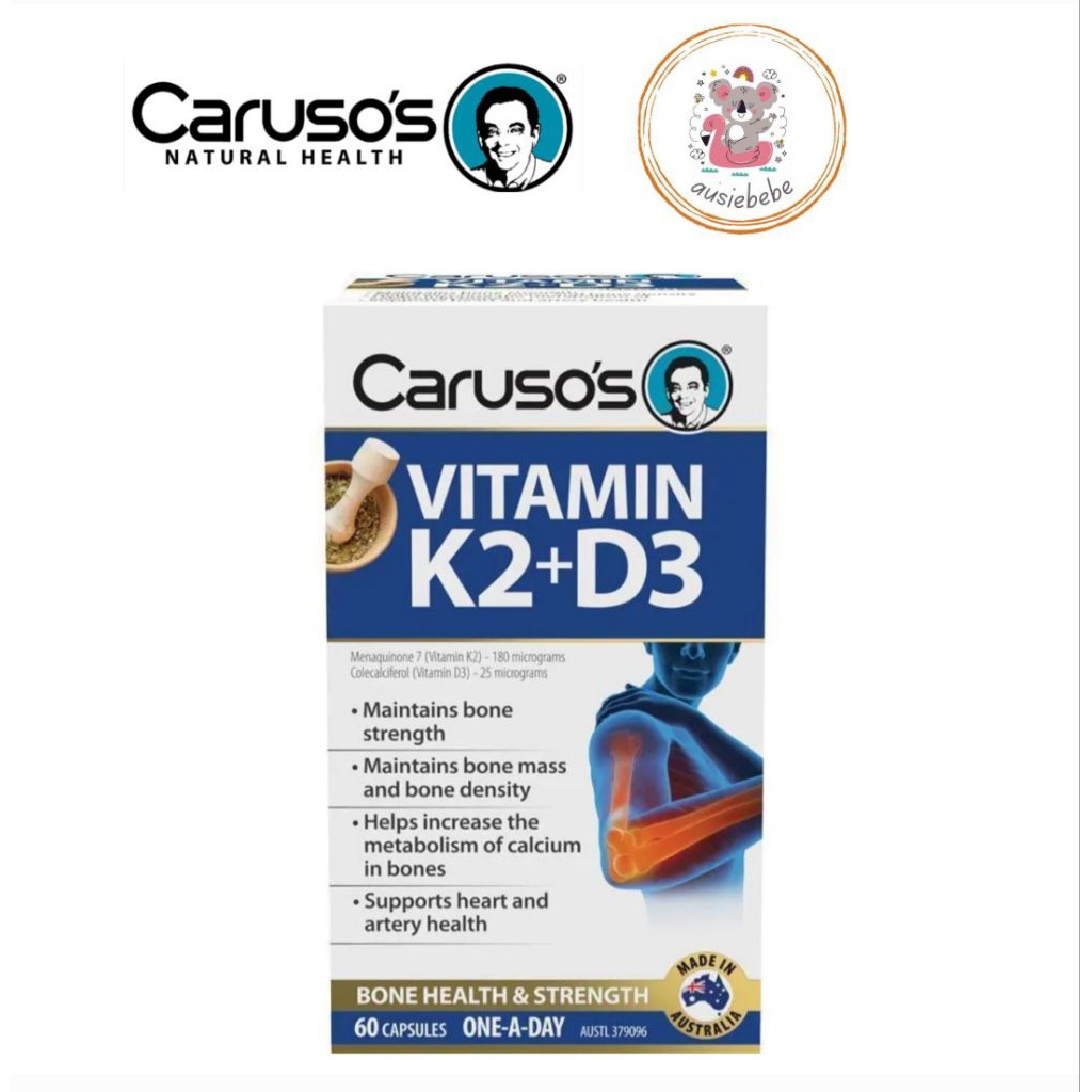 Carusos Vitamin K2 + D3 60 Capsules