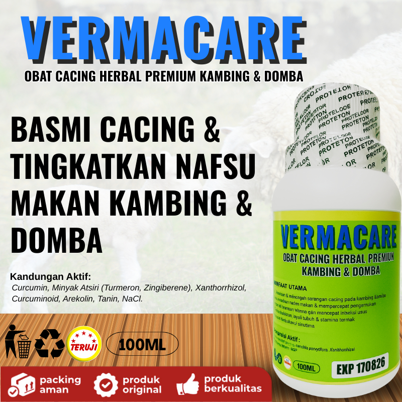 VERMACARE obat cacing kambing dan domba 100 ml/Obat Cacing Alami Kambing Domba/Obat Cacing ternak