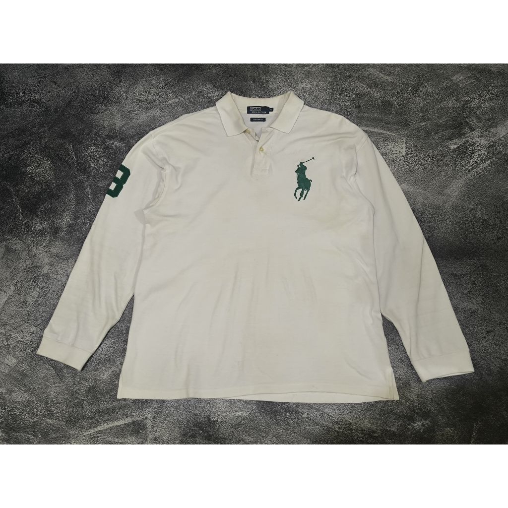 Polo Shirt by Polo Ralph Lauren White Long Sleeve XL