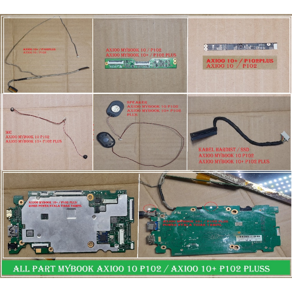 AXIOO MYBOOK 10 P102 PLUS / AXIOO MYBOOK 10+  P102 PLUS ALL PART