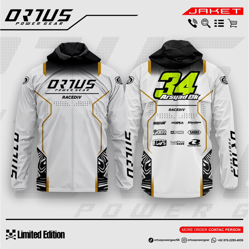 Jaket Custom Racing Jaket Parasut Winbreaker Waterproof