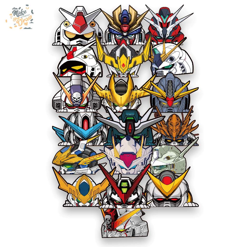 STICKER ANIME-STICKER GUNDAM-STIKER VYNIL ANTI AIR MOBIL-STIKER AESTHETIC LAPTOP HP MOTOR HELM
