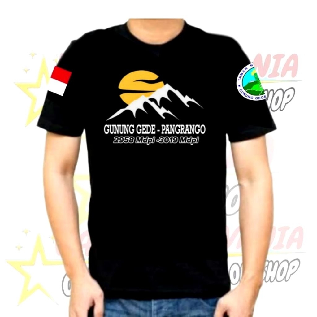 Kaos baju gunung gede pangrango sablon DTF/kaos pendaki gunung