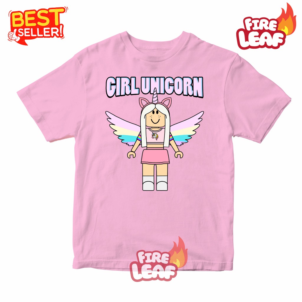 BAJU ATASAN KAOS ANAK PEREMPUAN GIRL UNICORN KARAKTER ROBLOX SKIN BAHAN PREMIUM