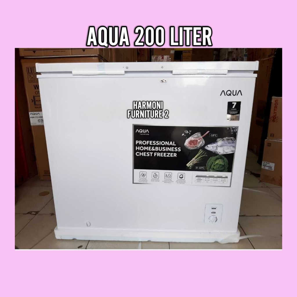 CHEST FREEZER AQUA AQF 200MC 200 LITER FREEZER BOX AQUA 200 LITER AQF 200MC FREEZER BOX ES DAGING AQ