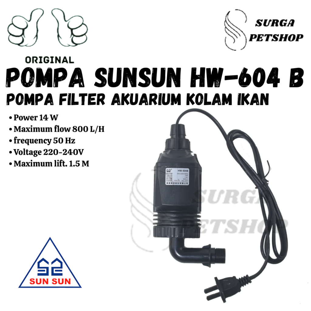 Pompa HW 604 B untuk Filter External Sunsun HW604B Akuarium Kolam Ikan Pump HW604 B Eksternal Aquari