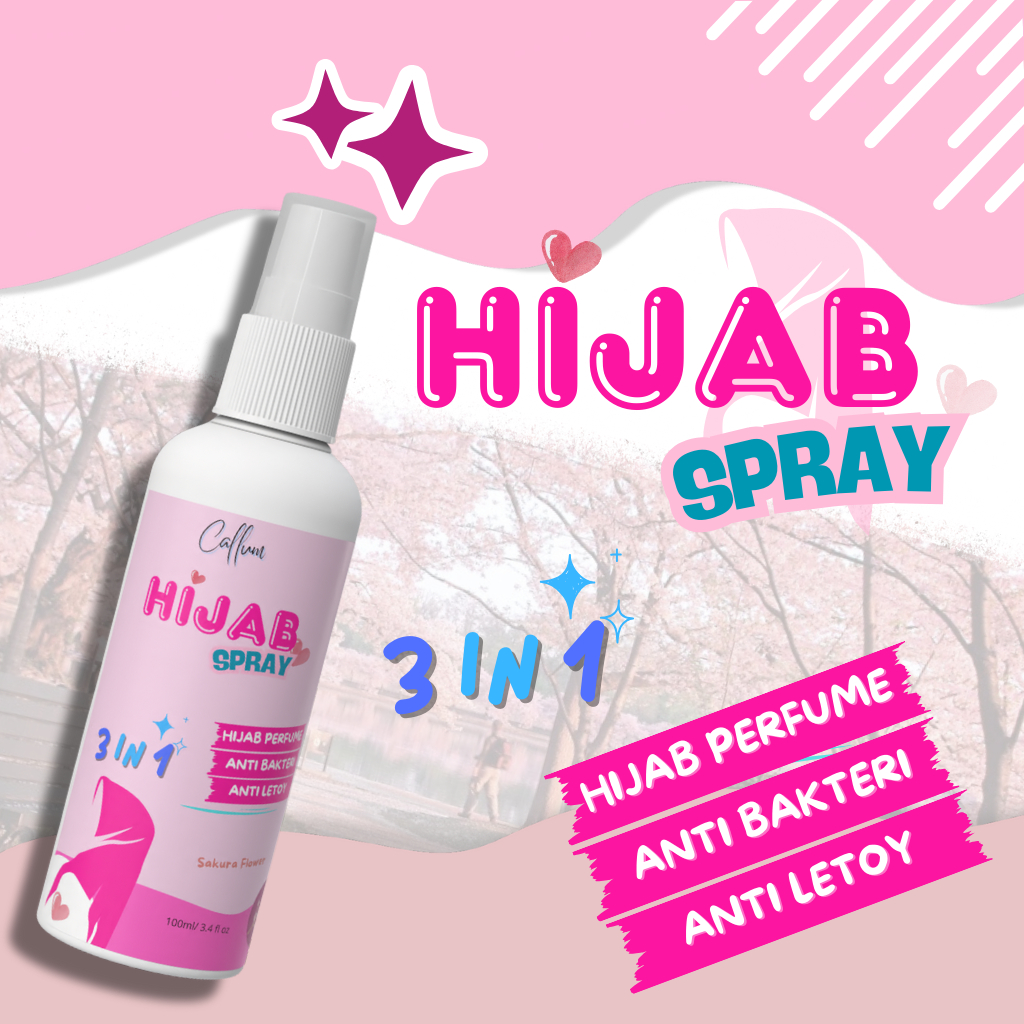 Callum Hijab Spray 3in1 - Parfum Hijab Segar & Tegak 100ml Anti Bakteri & Anti Leyot untuk Daily Hij