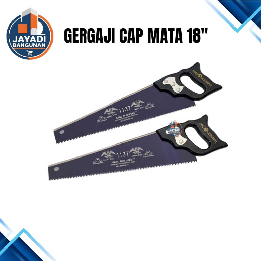 gergaji kayu cap mata 18 inci carl schlieper tajam gagang kayu tajam awet murah handsaw