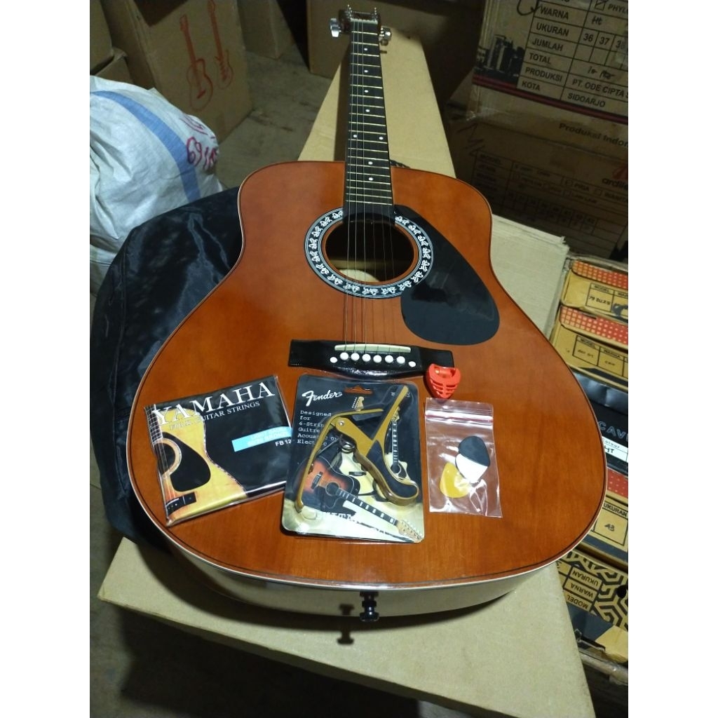 Gitar Akustik Folk Yamaha FG 425 Jumbo Neck Besi Include Bonus Lengkap