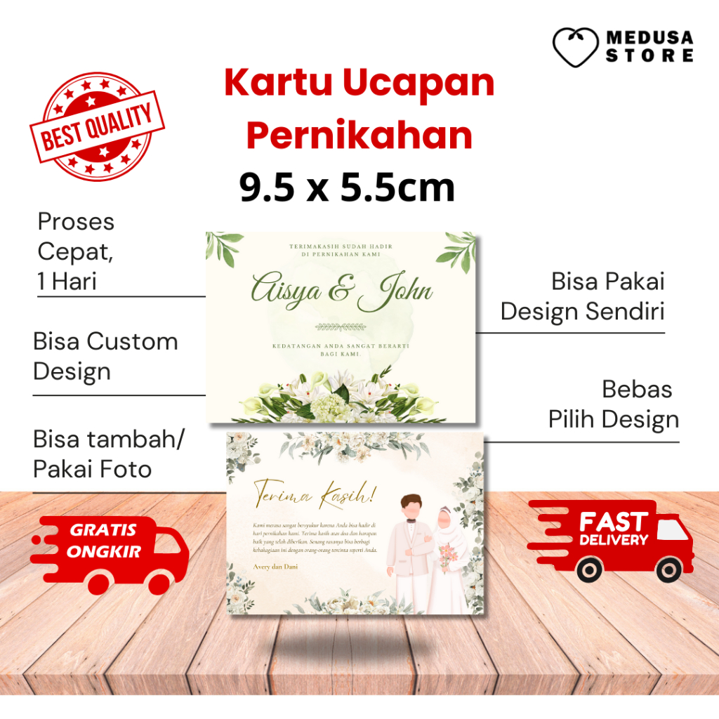 Kartu Ucapan Pernikahan | Greeting Card Happy Wedding | Kartu Hampers Happy Wedding - Custom